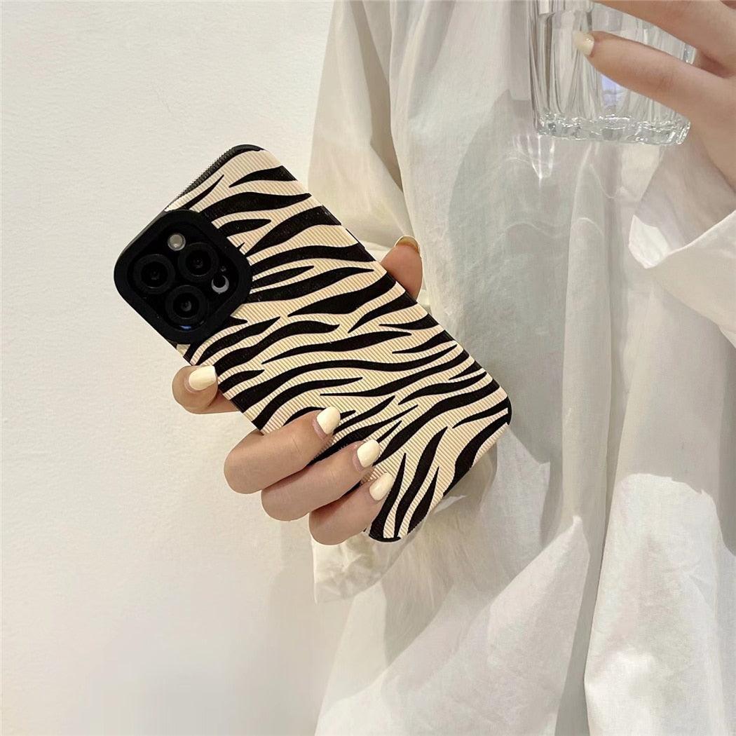 Black & White Zebra Leather iPhone Case – product view 6