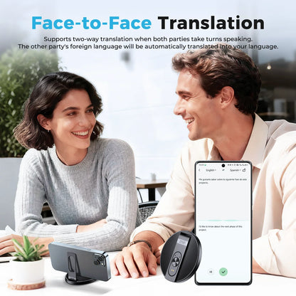 ZNP Ultra-thin AI Voice Translator Instant Professional Portable Wireless Magnetic Foldable Phone Stand 50Hrs Playback ForOffice
