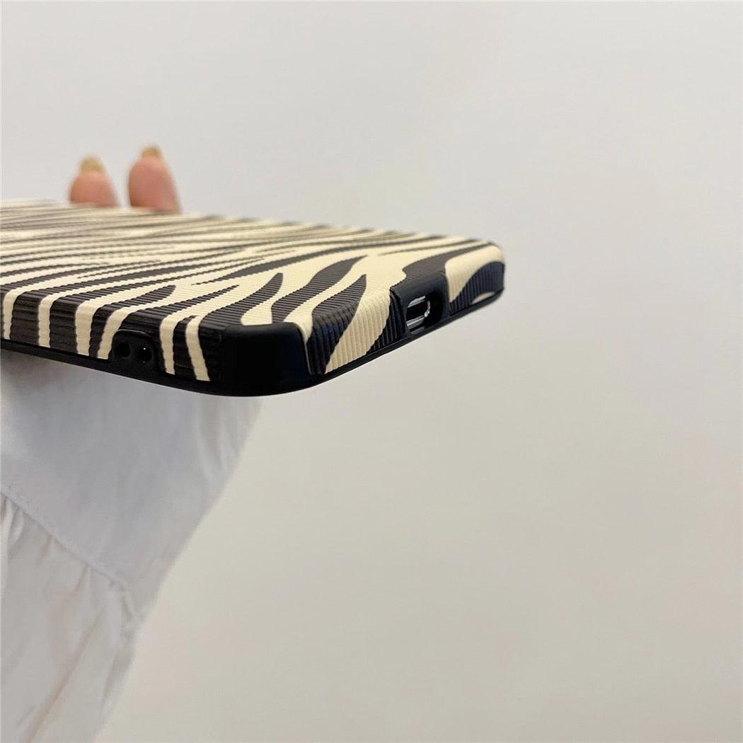Black & White Zebra Leather iPhone Case – product view 16