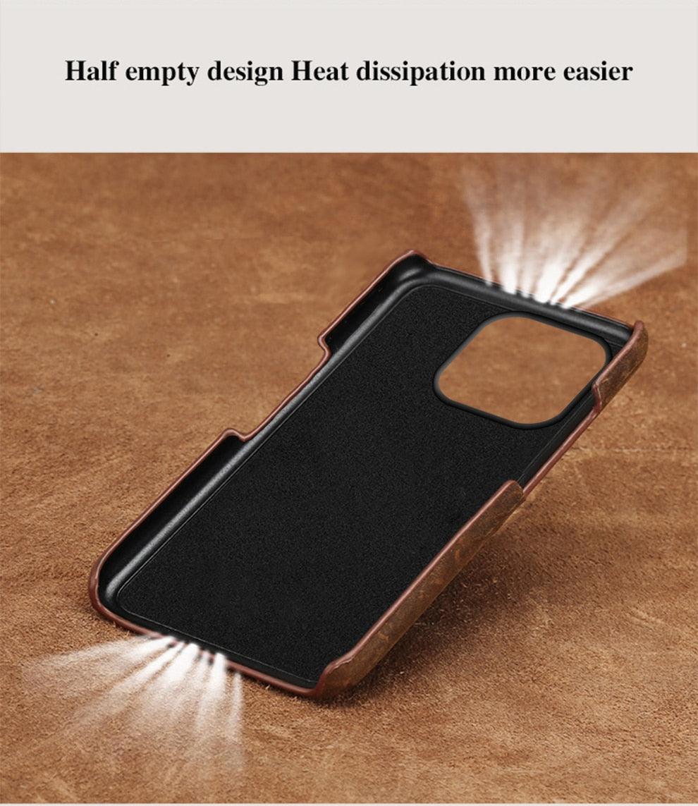 Brown Genuine Leather iPhone Case – product view 18