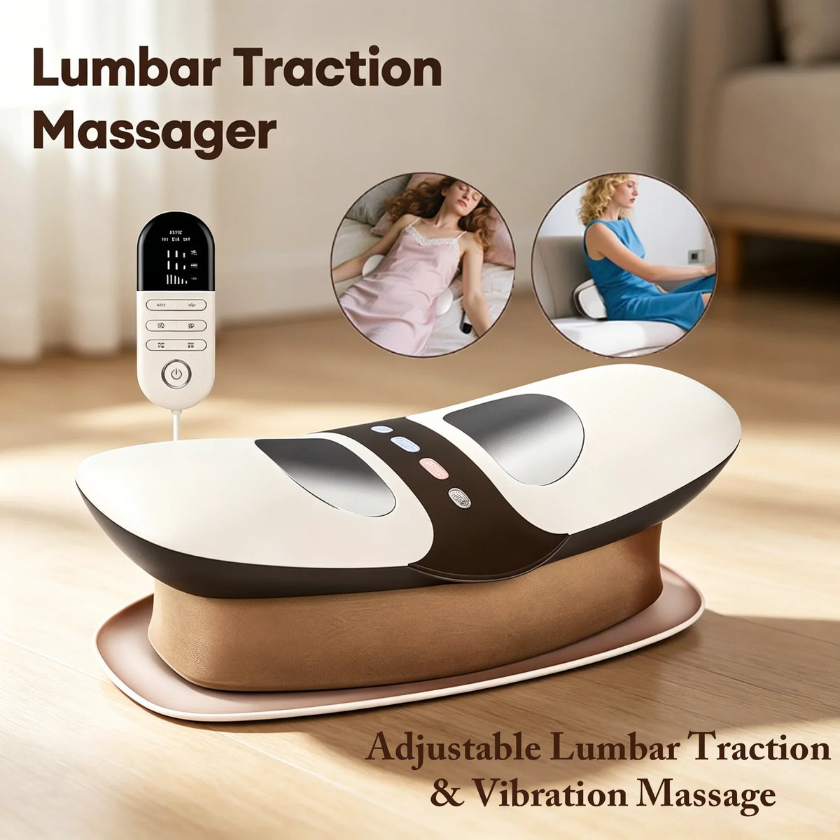 4 in 1 Dynamic Airbag Lumbar Traction Device Adjustable Waist Back Stretcher Support Massager Home Office Waist Spine Care Tool