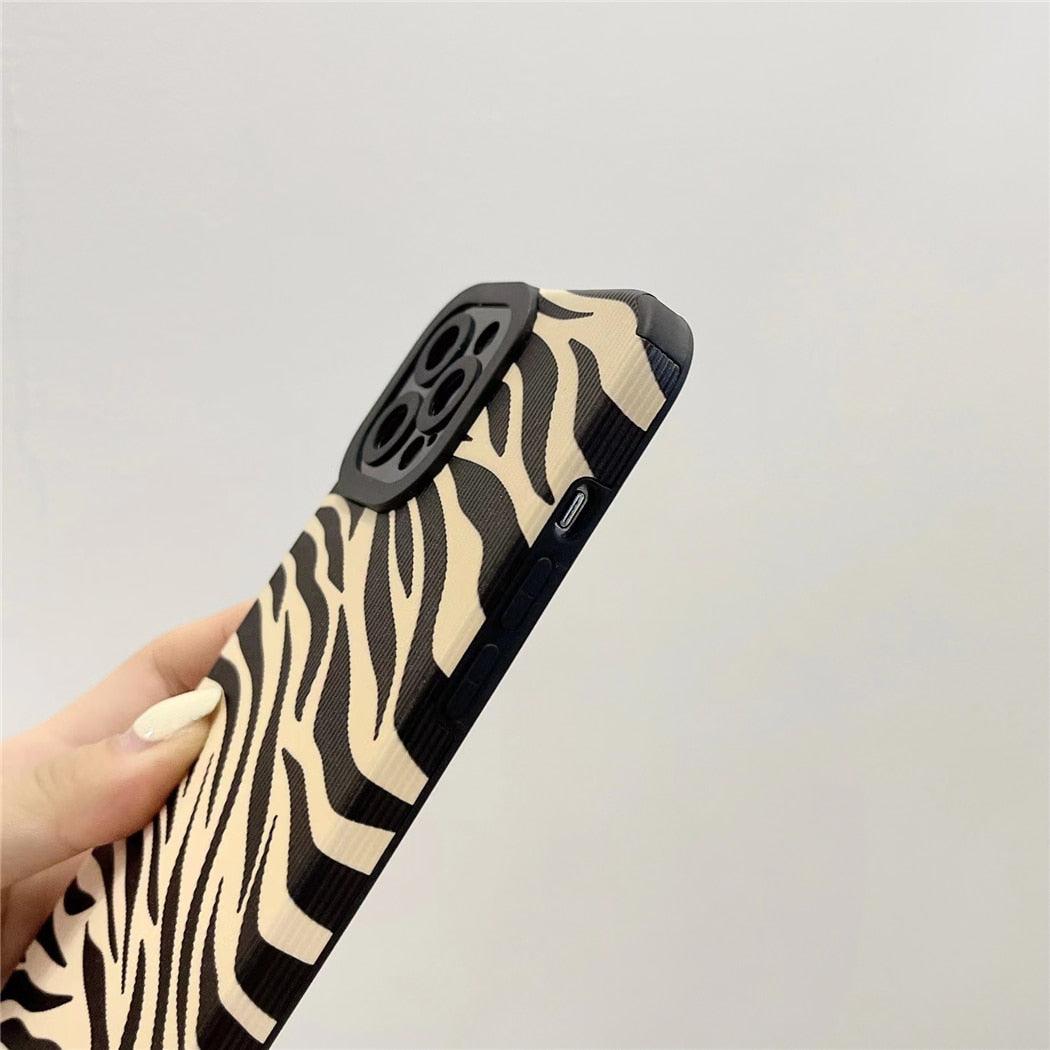 Black & White Zebra Leather iPhone Case – product view 4