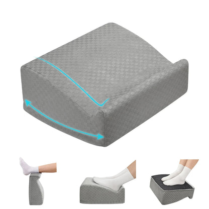 Adjustable Height Foot Rest Pillow with Washable Cover Non-Slip Ergonomic Footrest for Office Desk Couch