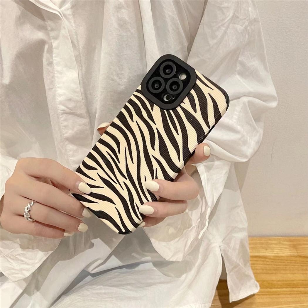 Black & White Zebra Leather iPhone Case – product view 11