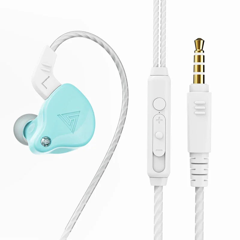 QKZ AK3 FiLe Wired Earphone with Microphone HiFi Music Monitor Bass Headphones Noise Cancelling Headset For Sport Gaming Earbuds