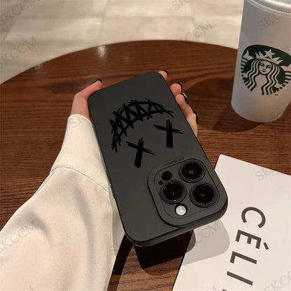 Smiling Devil Phone Case For iPhone 11 12 13 14 15 Pro Max Mini 7 8 Plus X XS Max XR Matte Shockproof Fashion Cases Back Cover