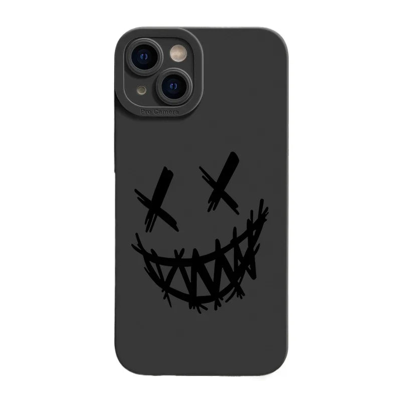 Smiling Devil Phone Case For iPhone 11 12 13 14 15 Pro Max Mini 7 8 Plus X XS Max XR Matte Shockproof Fashion Cases Back Cover