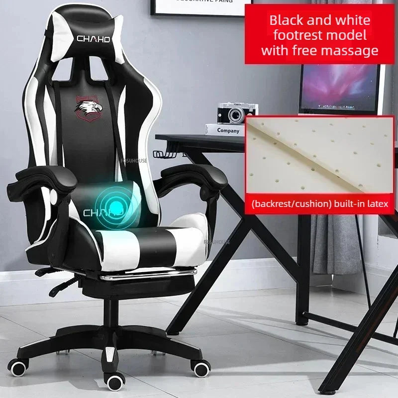 Modern Professional PC Computer Gamer Chair Light Luxury Leather Office Chair Internet Cafe Racing Esports Comfortable Furniture