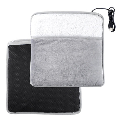 USB Foot Warmer with Soft Flannel, Heated Feet Warmer for Cold Feet, Washable Plug In Foot Heater for Office Home Desk Women
