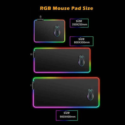 RGB Mouse Pad P-Pokemons Charizard Gamer Computer Gyarados Pc Backlight Mousepad Carpet Gaming Accessories Keyboard LED Desk Mat