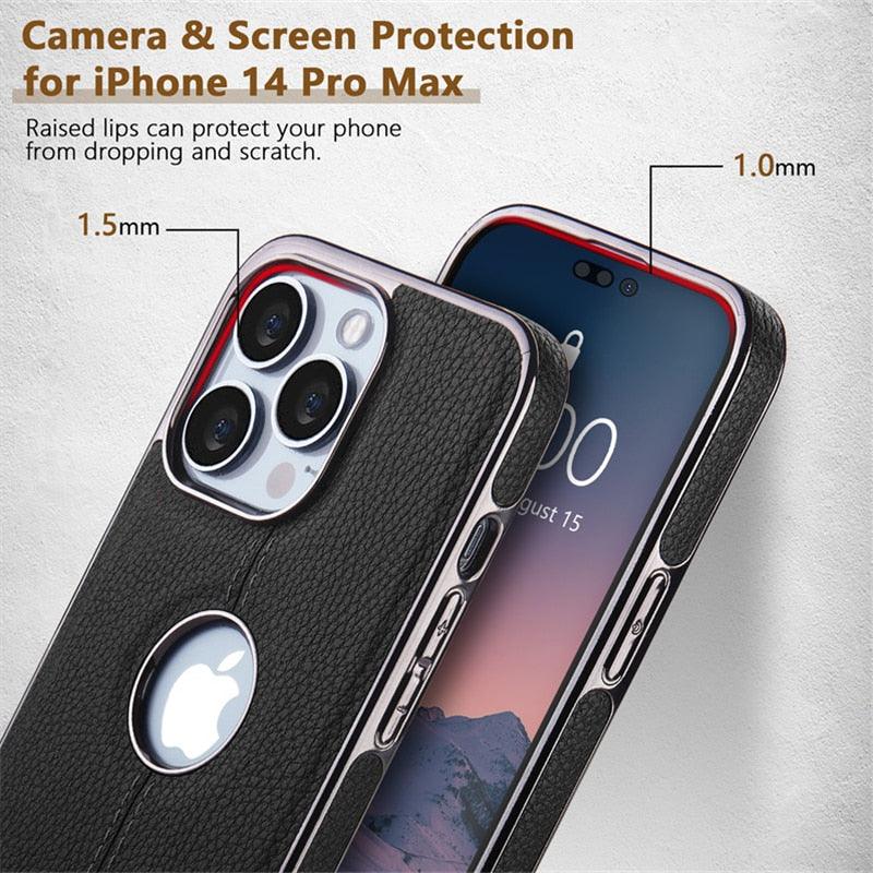 Textured Leather iPhone 14 Case