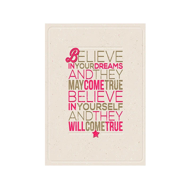 Motivational Posters Inspirational Quote In English Wall Art Decorative Painting Home Room Office Classroom Creative Decoration