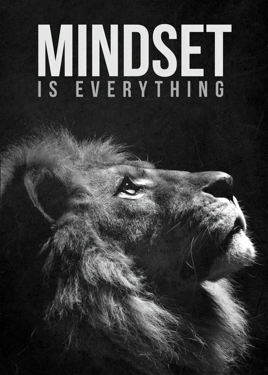 Motivational Quotes Success Poster Lion Mindset Is Everything Canvas Painting Print Art  Room Office Home Wall Picture Decor