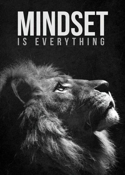 Motivational Quotes Success Poster Lion Mindset Is Everything Canvas Painting Print Art  Room Office Home Wall Picture Decor