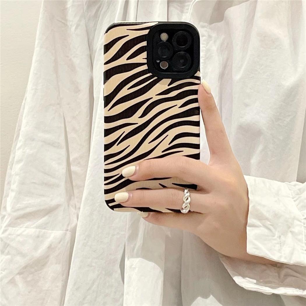 Black & White Zebra Leather iPhone Case – product view 9