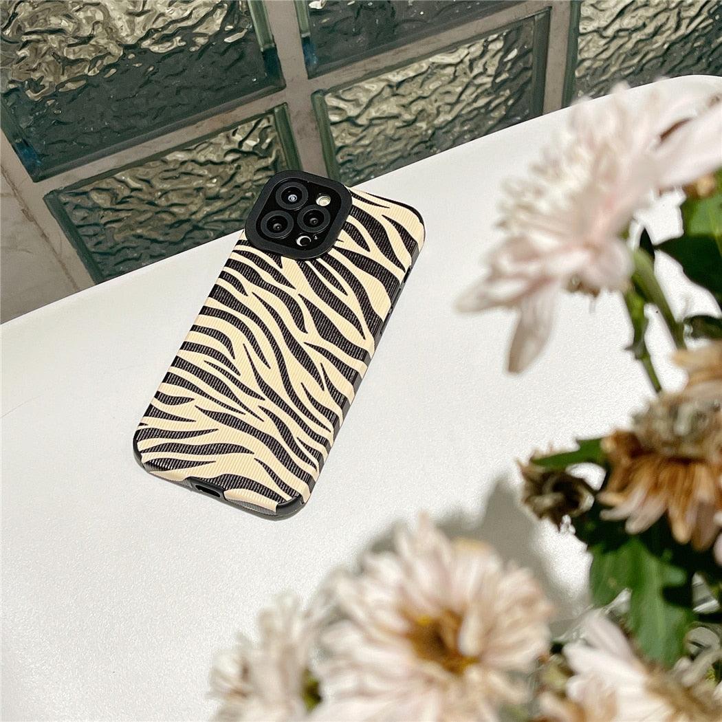 Black & White Zebra Leather iPhone Case – product view 14