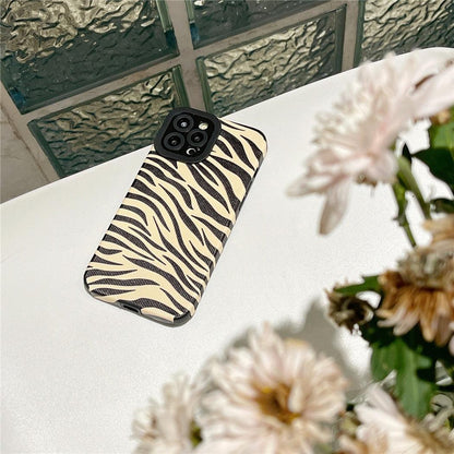 Black & White Zebra Leather iPhone Case – product view 14