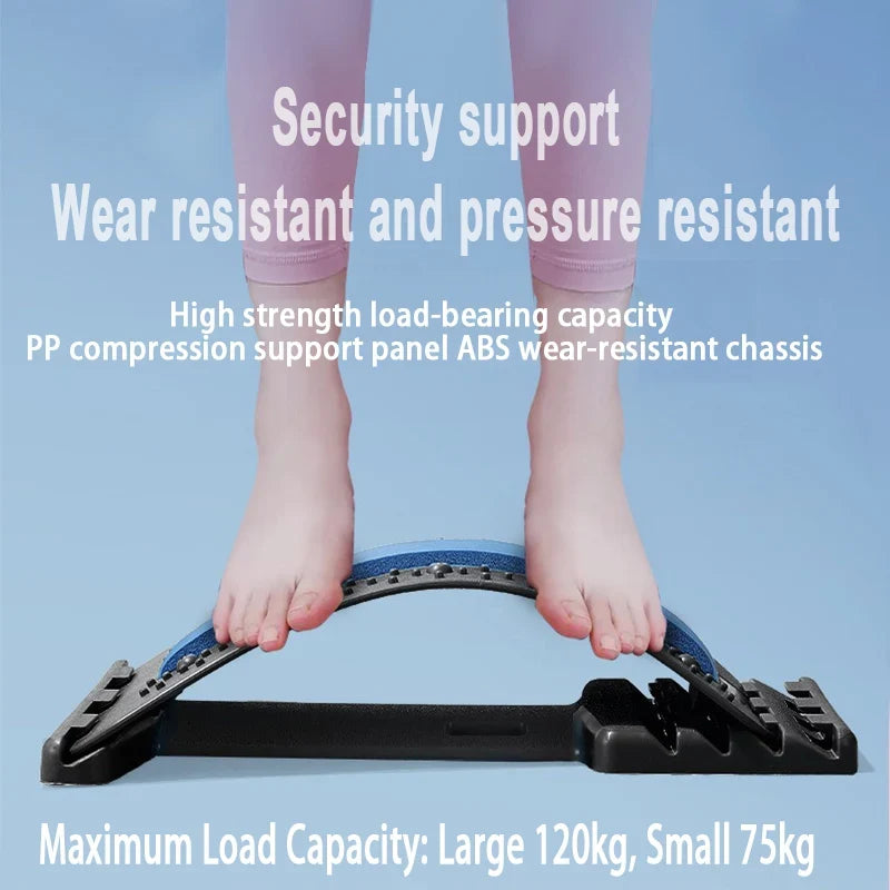 4-Level Adjustable Back Stretcher Lumbar Support Massage Roller with Sponge Strip for Spine Relax Home Office Yoga Aid