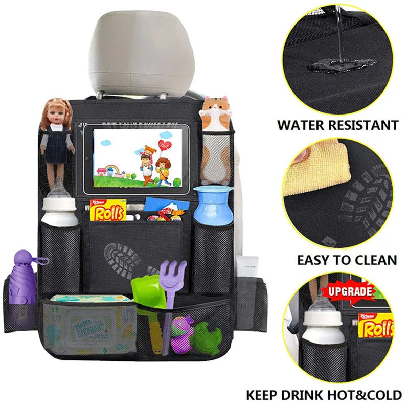 1Pcs Car Anti-Dirt Pad for Children Kids Auto Seat Back Protector Cover Universal Car Back Seat Organizer with Storage Pockets