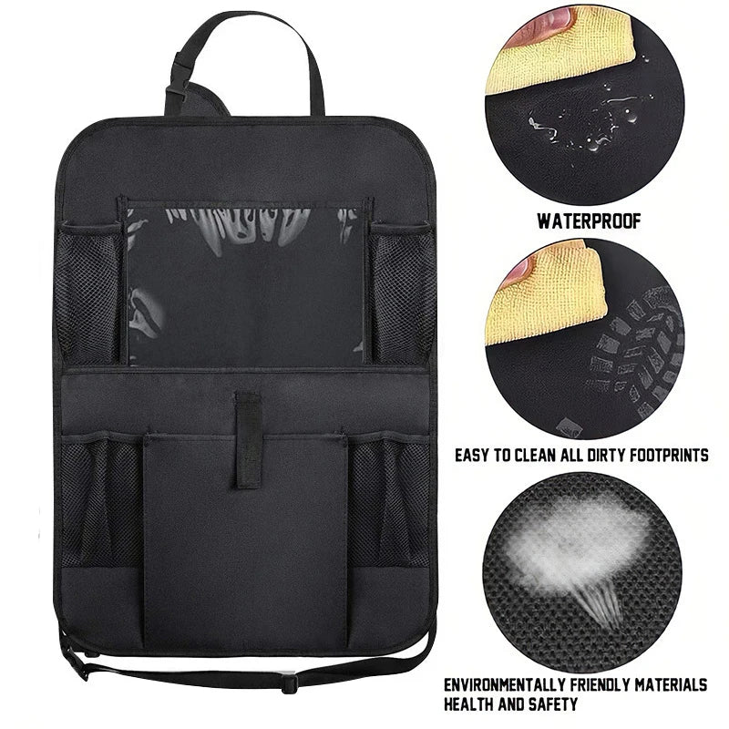 1Pcs Car Anti-Dirt Pad for Children Kids Auto Seat Back Protector Cover Universal Car Back Seat Organizer with Storage Pockets
