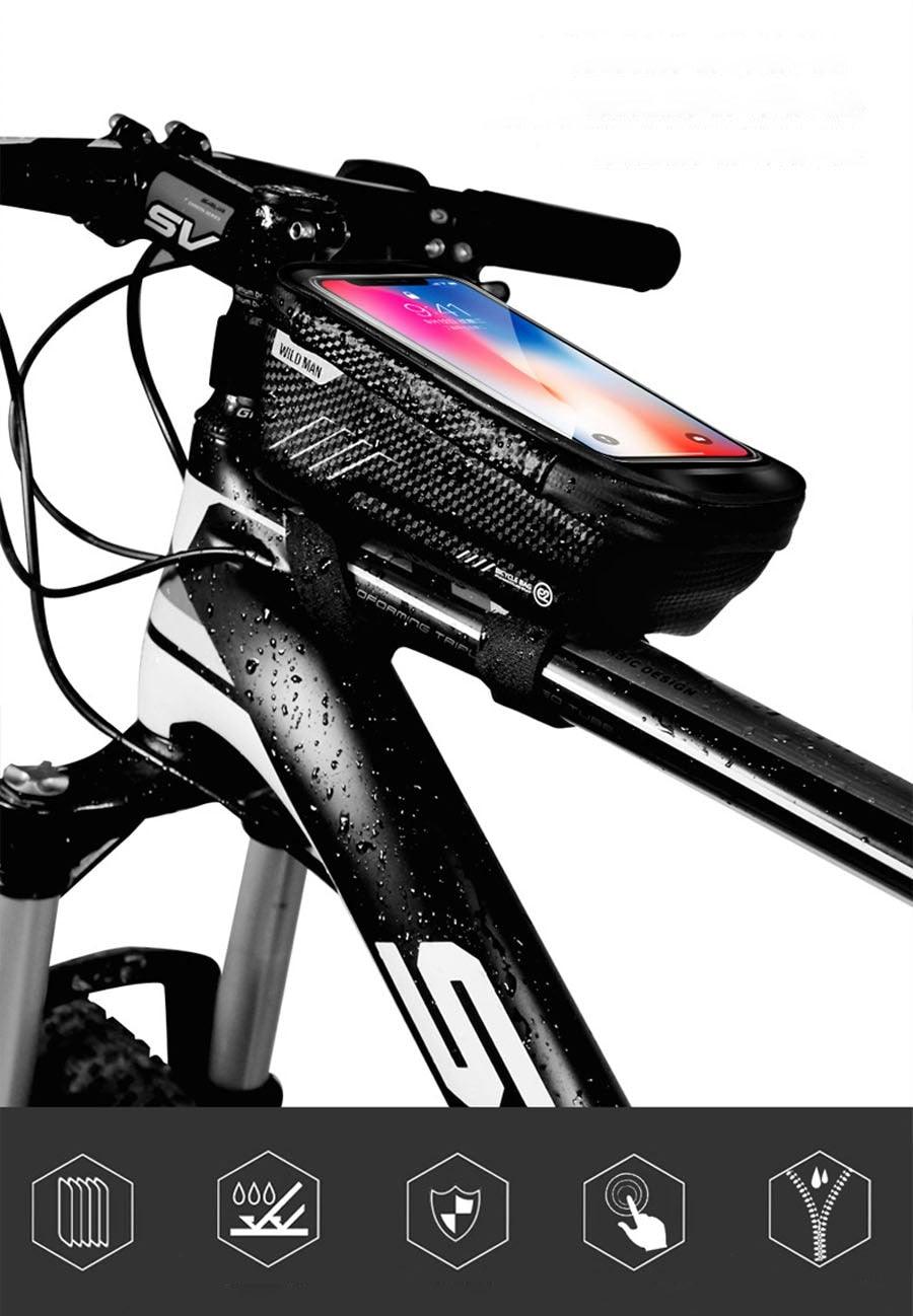 Black Waterproof Bike Phone Bag – 6.6-Inch