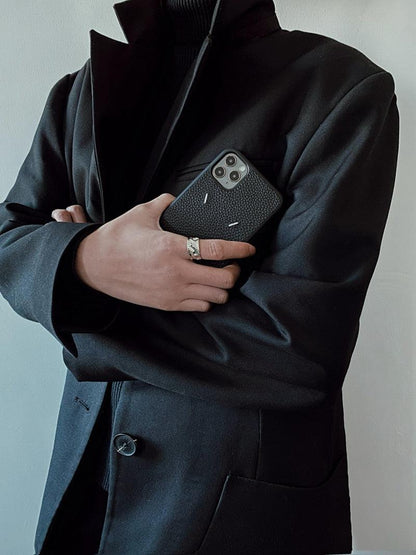 Black Business Leather iPhone Case – product view 4