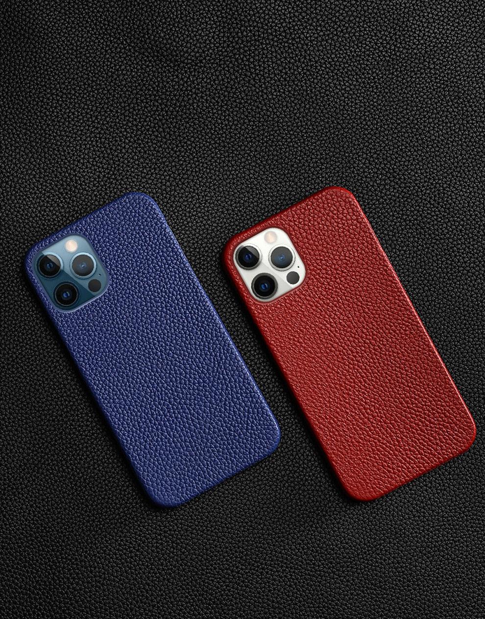Orange Genuine Leather iPhone Case