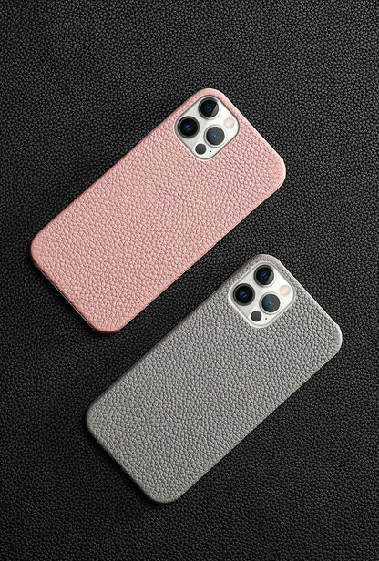 Orange Genuine Leather iPhone Case