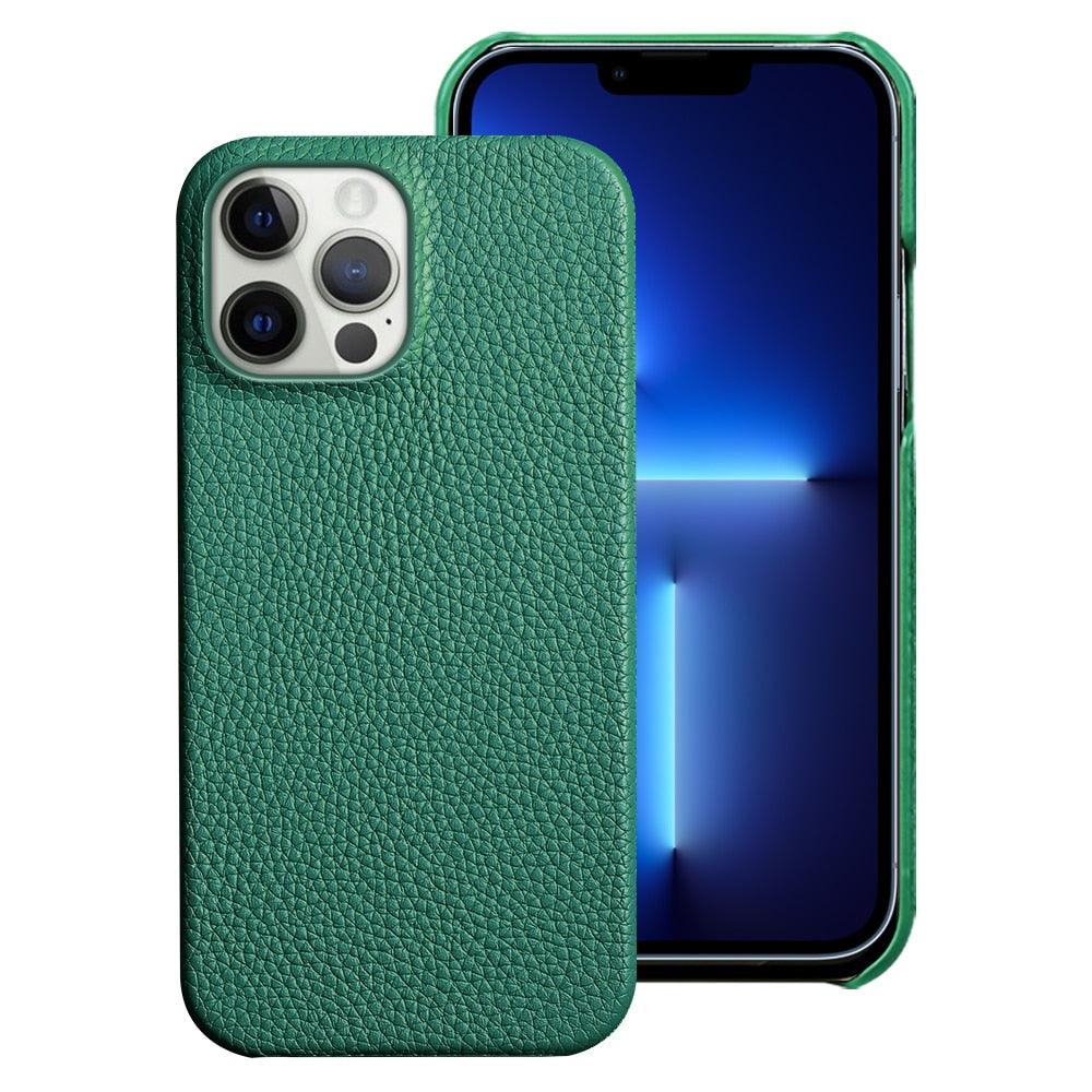 Orange Genuine Leather iPhone Case – product view 9
