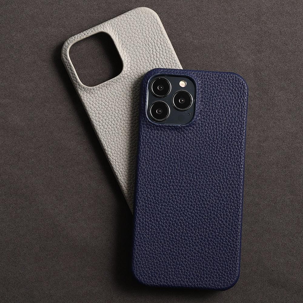 Orange Genuine Leather iPhone Case – product view 4