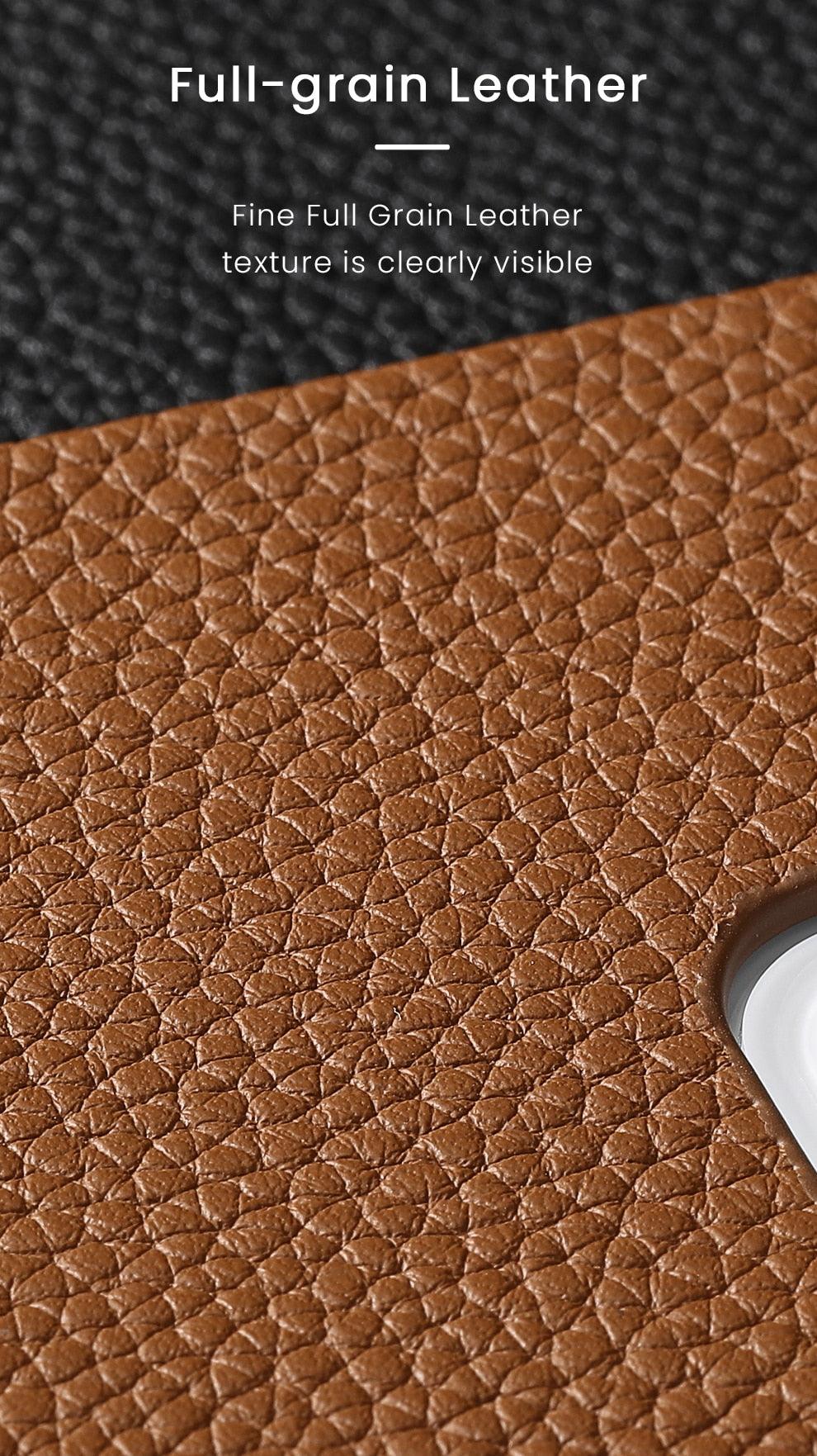 Orange Genuine Leather iPhone Case – product view 17