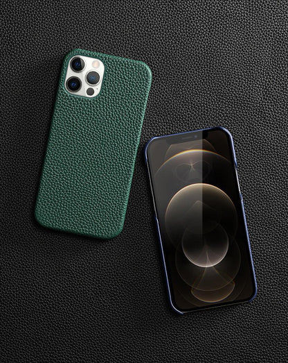 Orange Genuine Leather iPhone Case