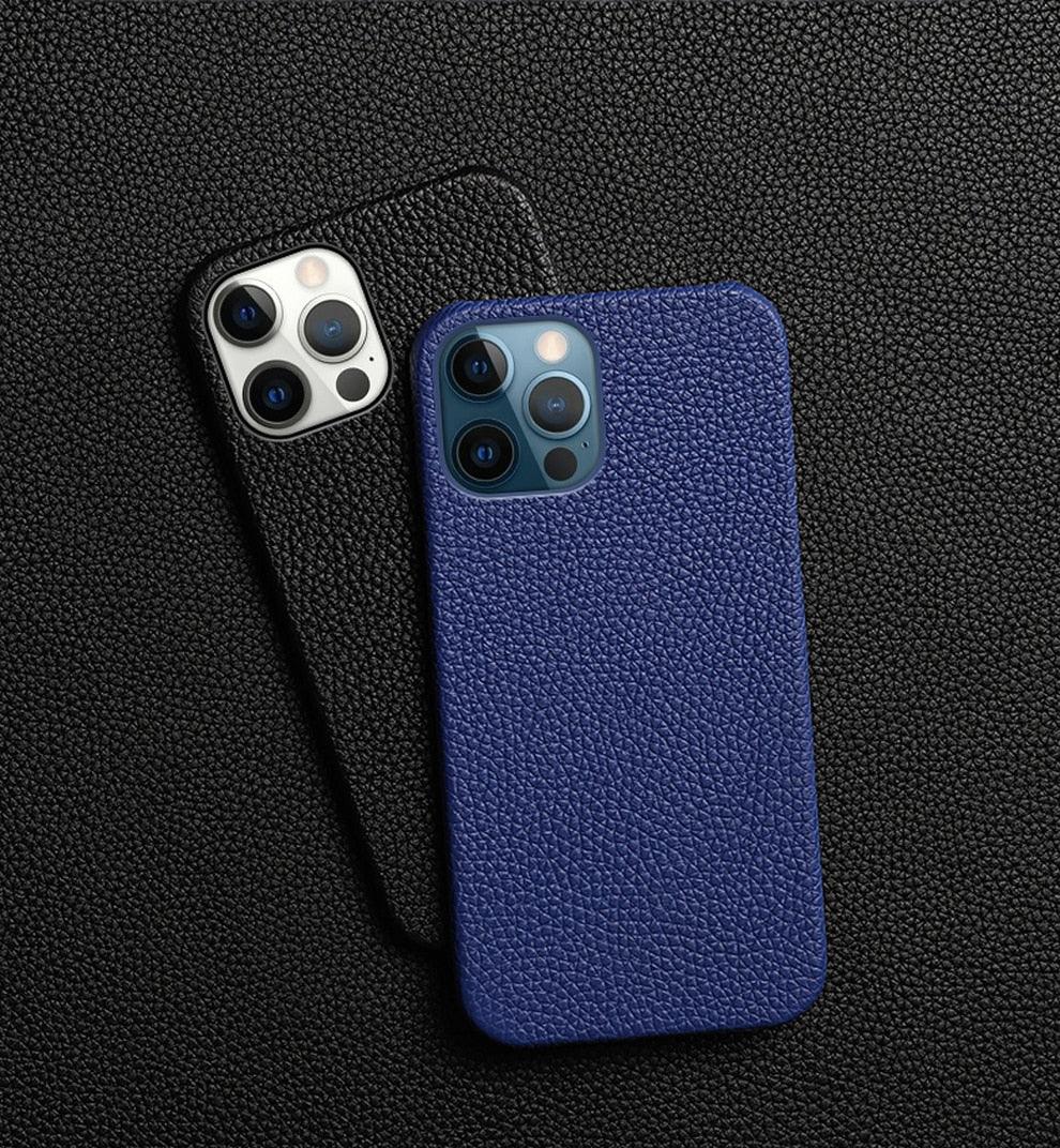 Orange Genuine Leather iPhone Case