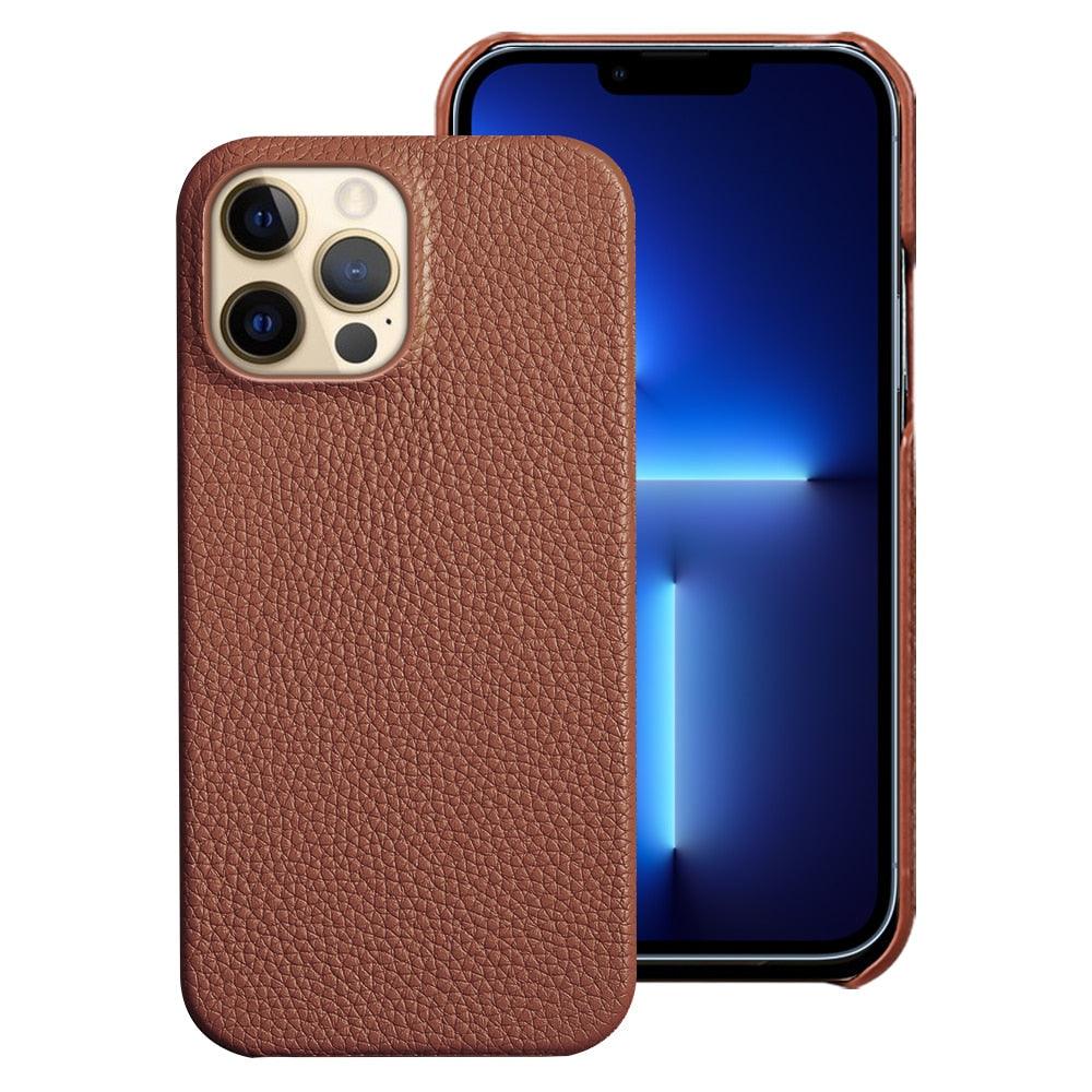 Orange Genuine Leather iPhone Case – product view 7