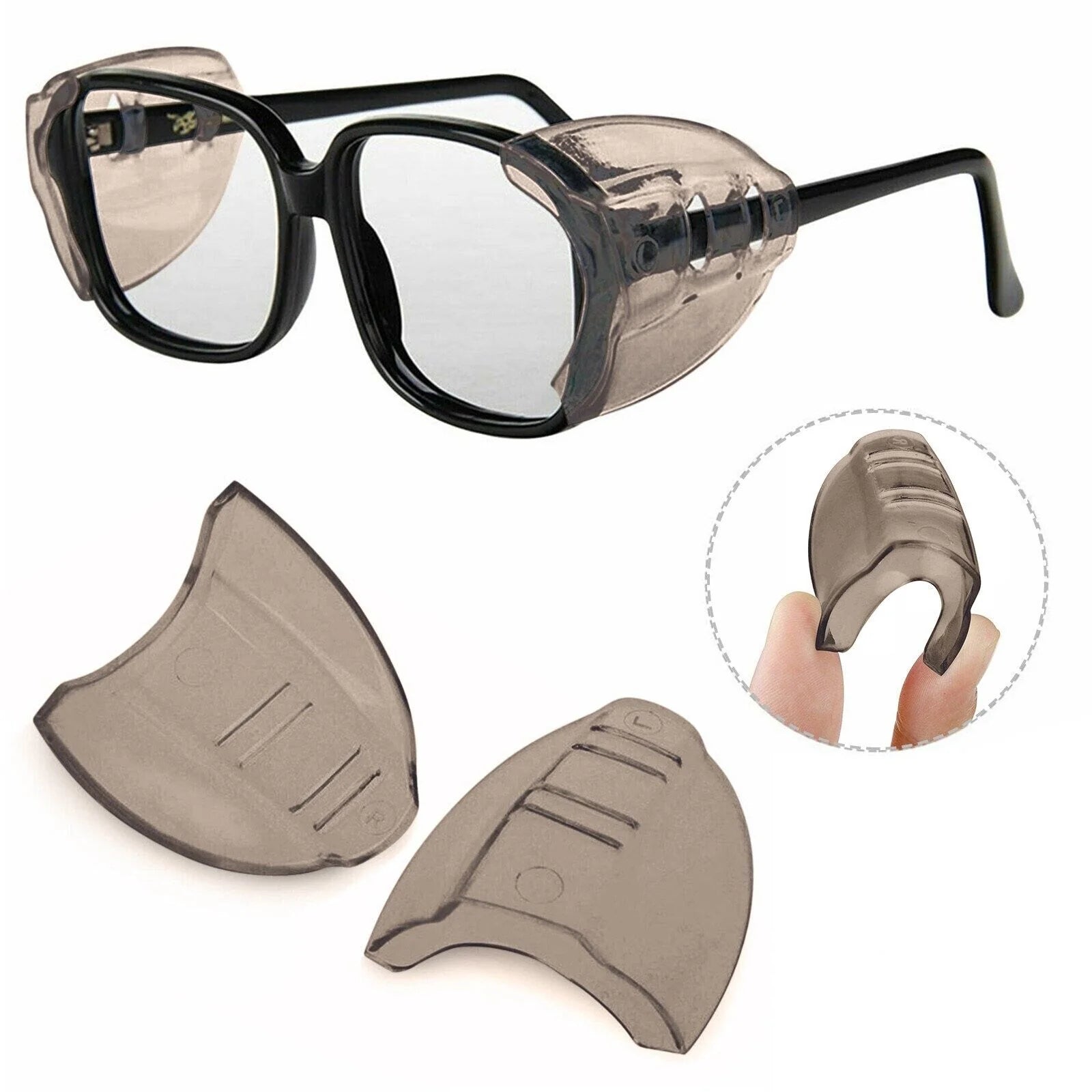 2 Pairs Side Shields for Eye Glasses Slip on Safety Glasses Shield Universal US