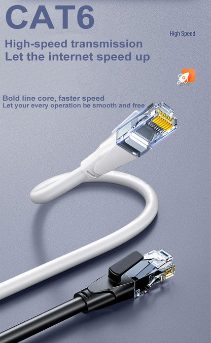 Cat6 Round Ethernet Cable RJ45 Cat6 Lan Cable Internet Modem Laptop Router Network Ethernet Cable Plated RJ45 Connectors Ethernet LAN Cable For Laptop Game Console