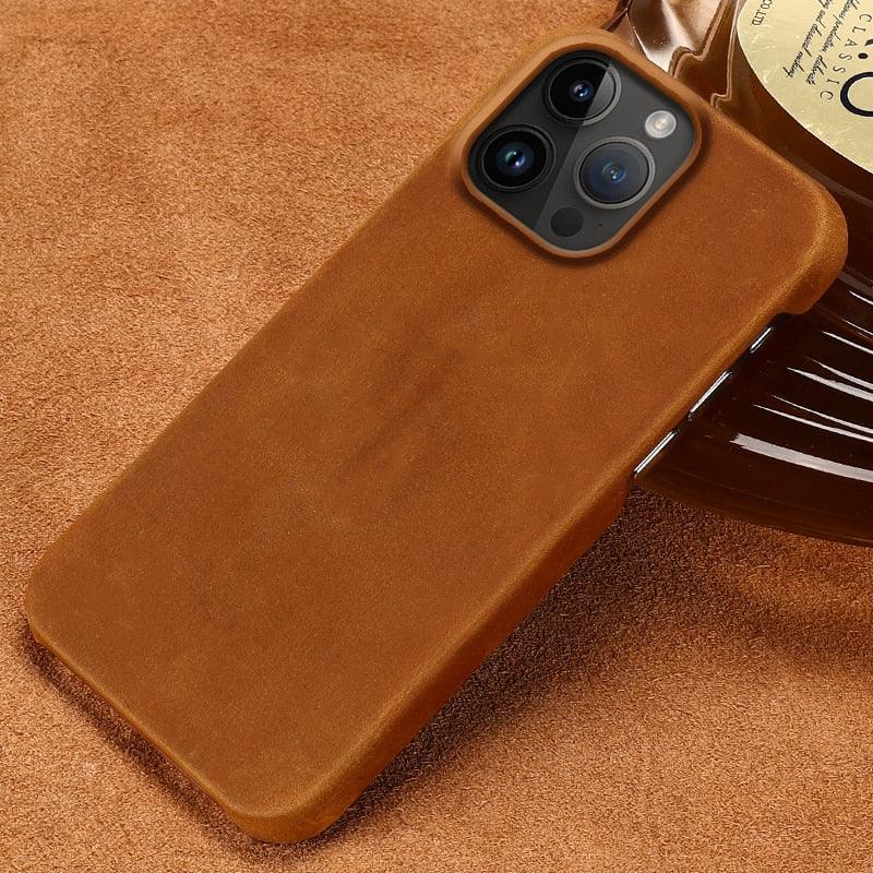 Brown Genuine Leather iPhone Case