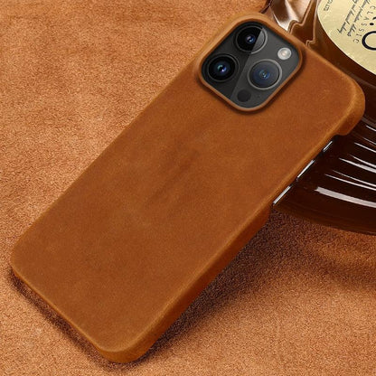 Brown Genuine Leather iPhone Case