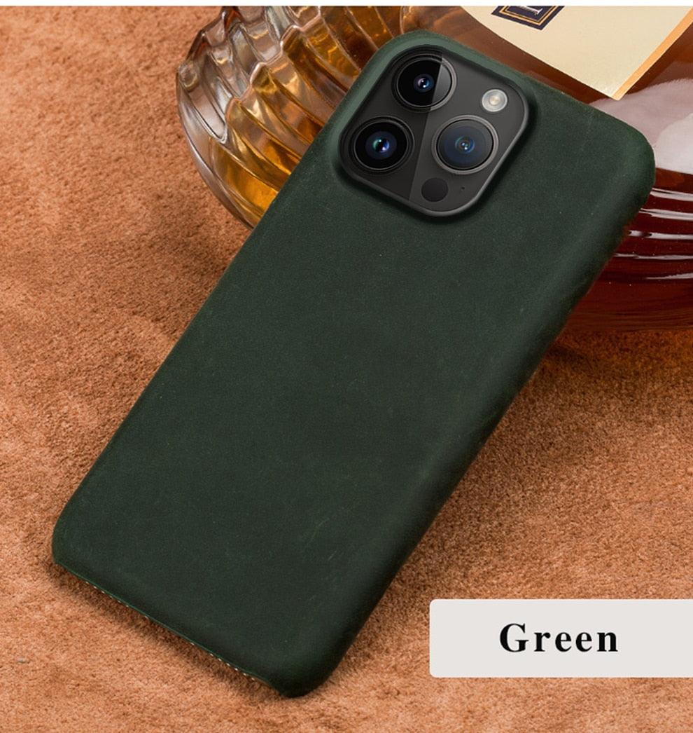 Brown Genuine Leather iPhone Case