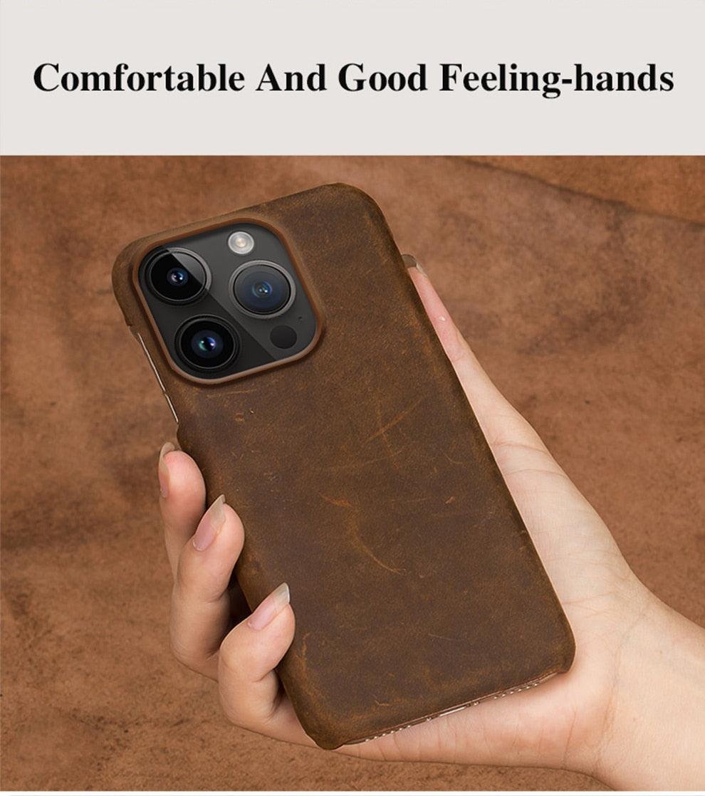 Brown Genuine Leather iPhone Case – product view 20
