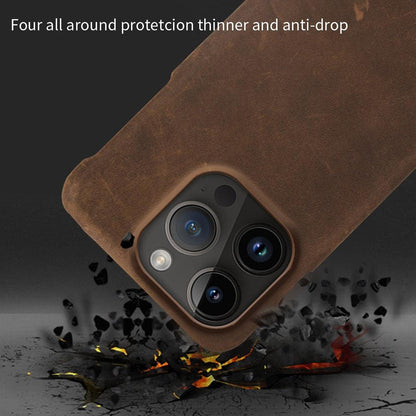 Brown Genuine Leather iPhone Case – product view 5