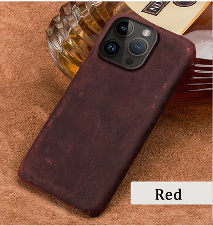 Brown Genuine Leather iPhone Case