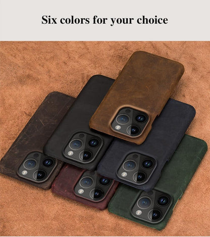 Brown Genuine Leather iPhone Case – product view 16