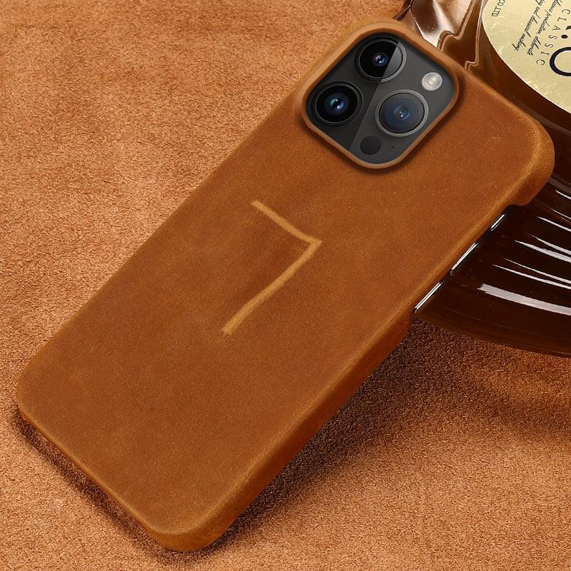 Brown Genuine Leather iPhone Case – product view 12
