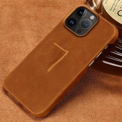 Brown Genuine Leather iPhone Case – product view 12