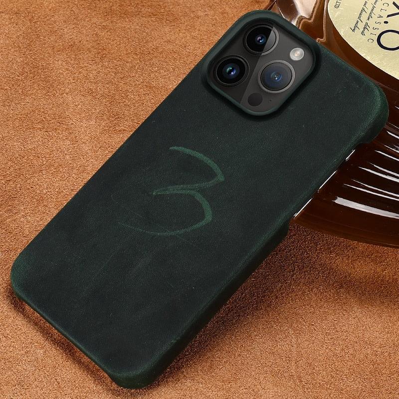 Brown Genuine Leather iPhone Case – product view 10