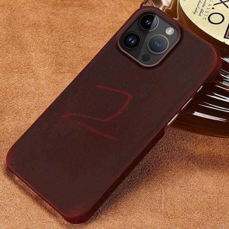 Brown Genuine Leather iPhone Case – product view 11