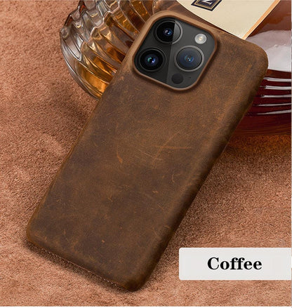 Brown Genuine Leather iPhone Case