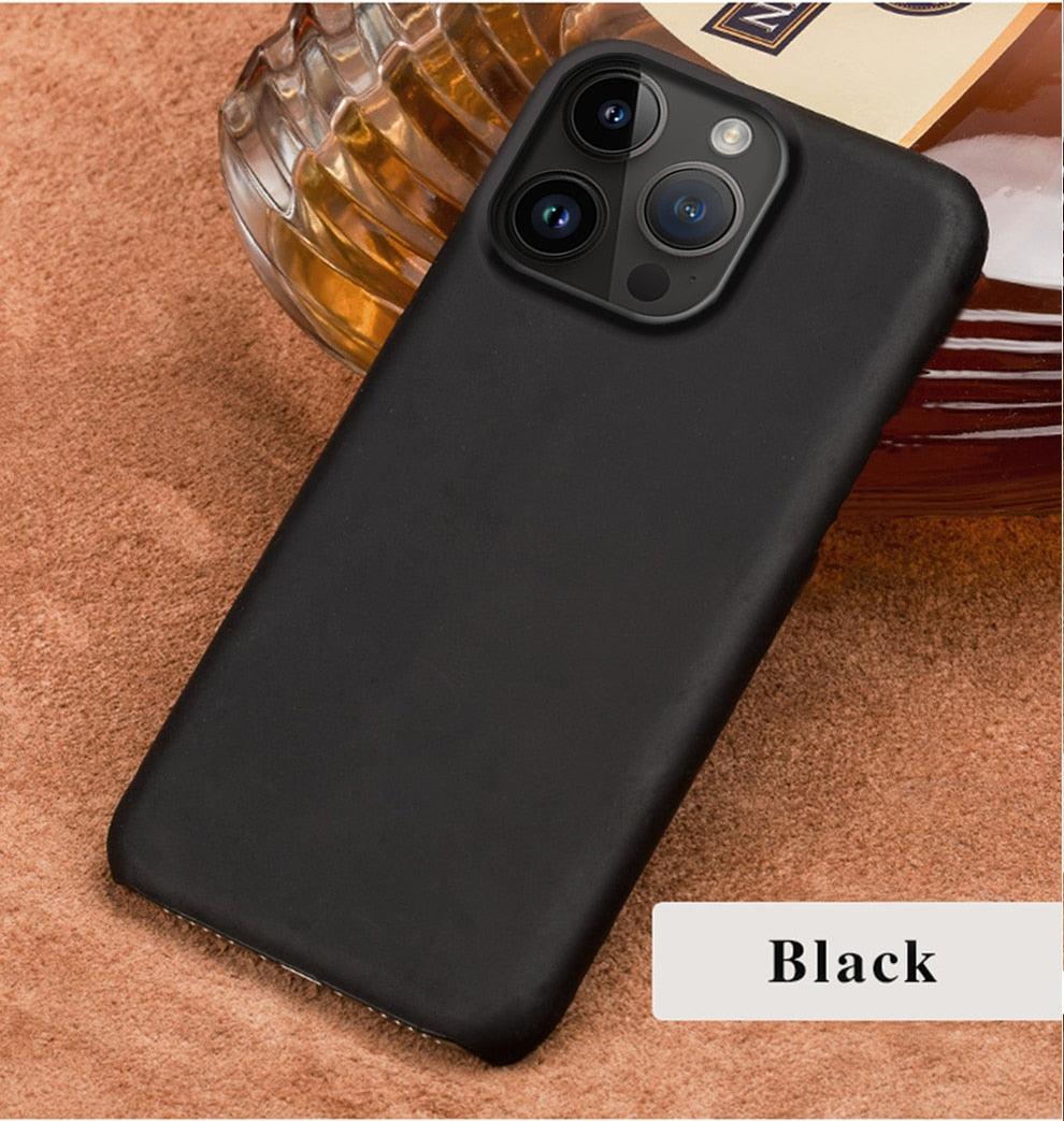 Brown Genuine Leather iPhone Case