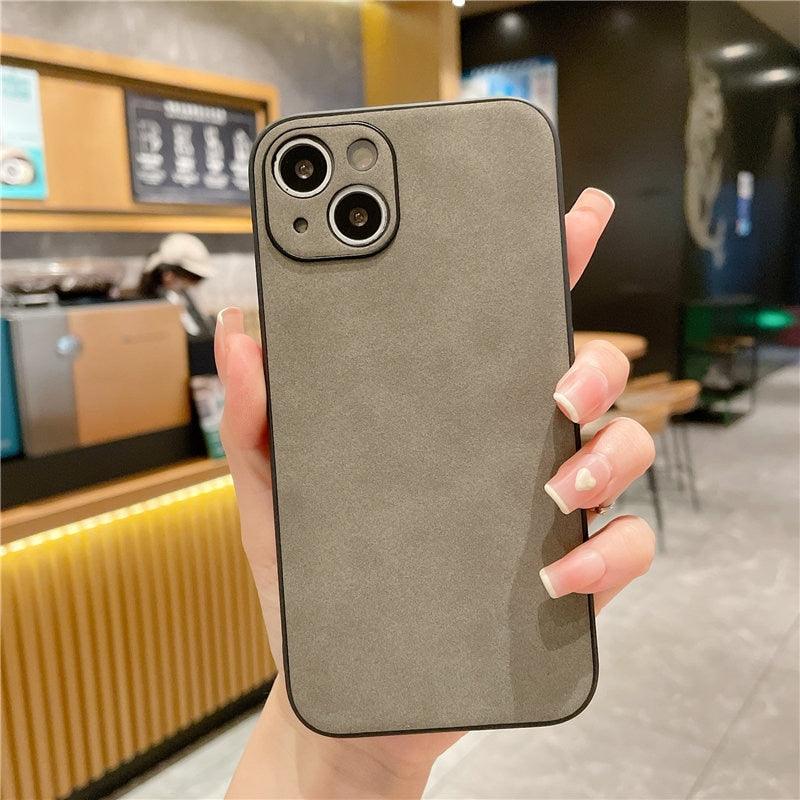 Matte Textured Leather iPhone Case